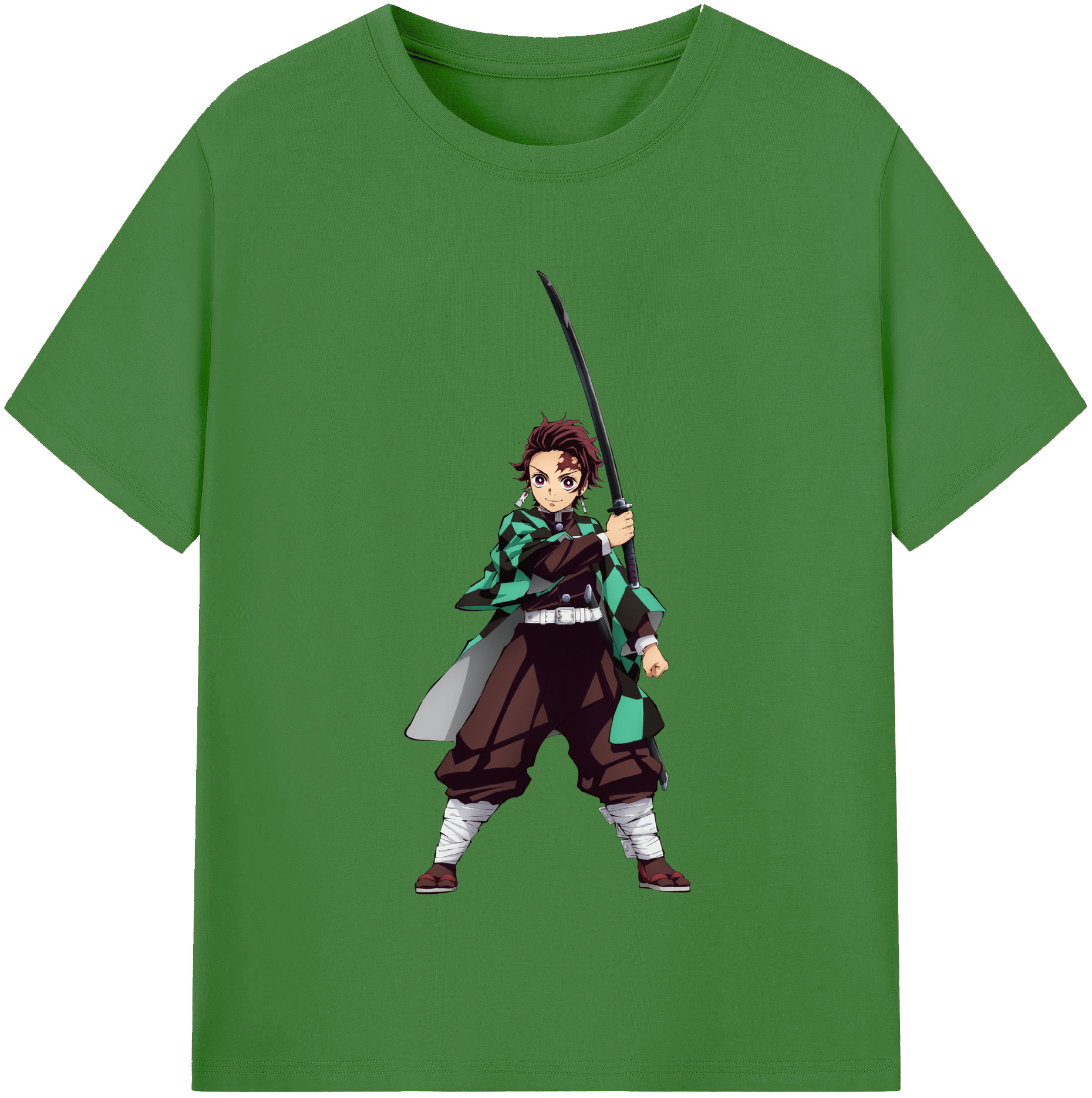 （画像用） 鬼滅の刃 竈門 炭治郎／かまど たんじろう Kamado Tanjirou レディースカジュアルプリントTシャツ（綿100％）